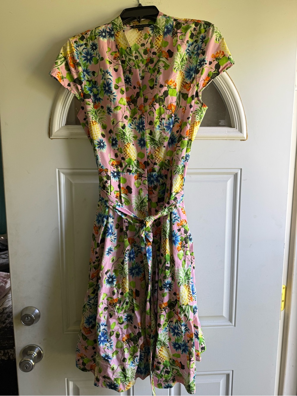 Brooks brothers Floral Pink Tie-Waist A-Line Dress size 8